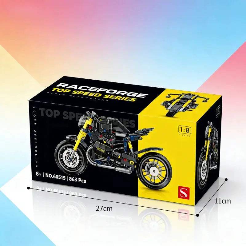 Retro Motorcycle Building Bricks Premium Realistic - ToylandEU™