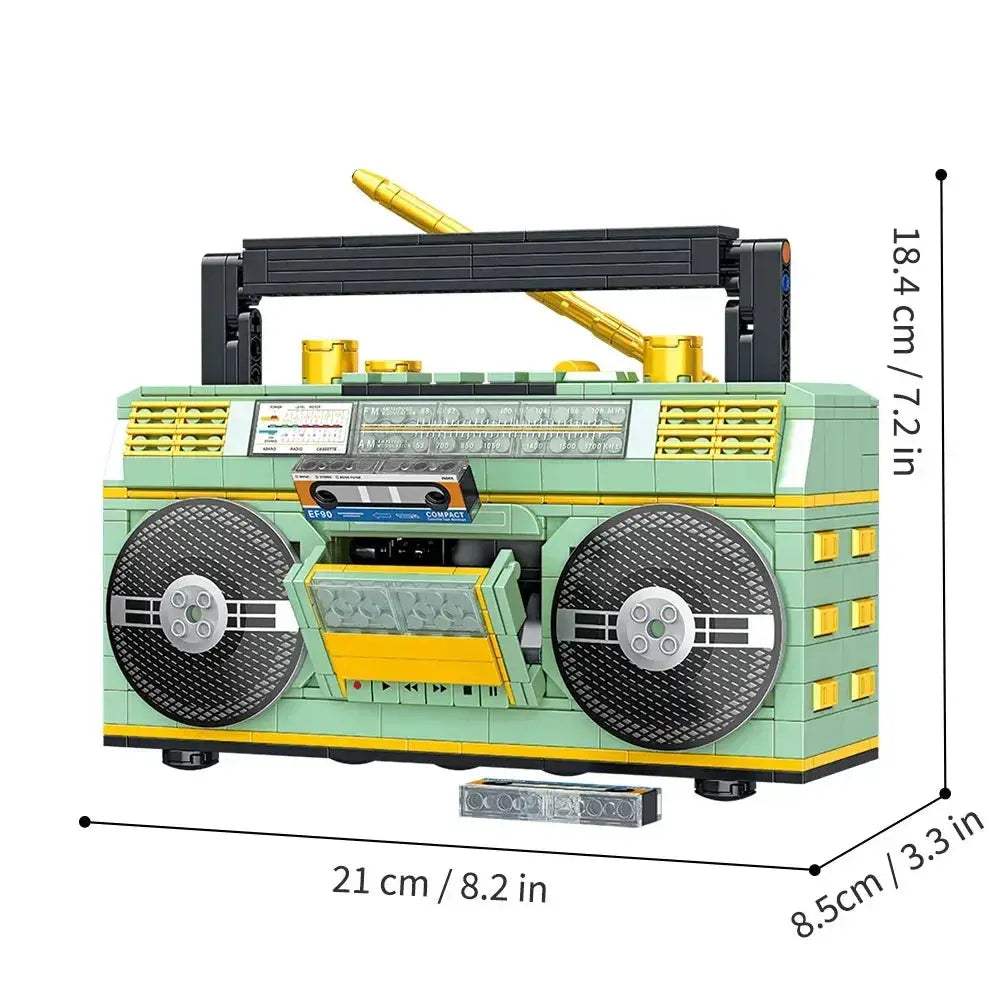 Retro Radio Building Blocks Set Vintage Music Display Kit - ToylandEU