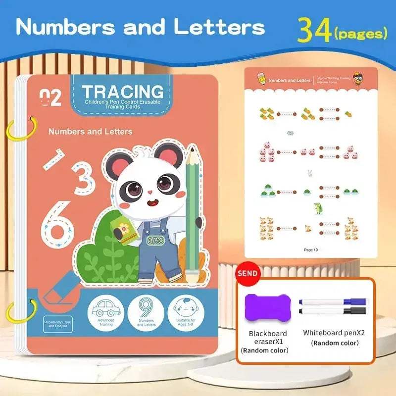 Reusable Kids Writing Workbook With Erasable Pen For Skill Building - ToylandEU
