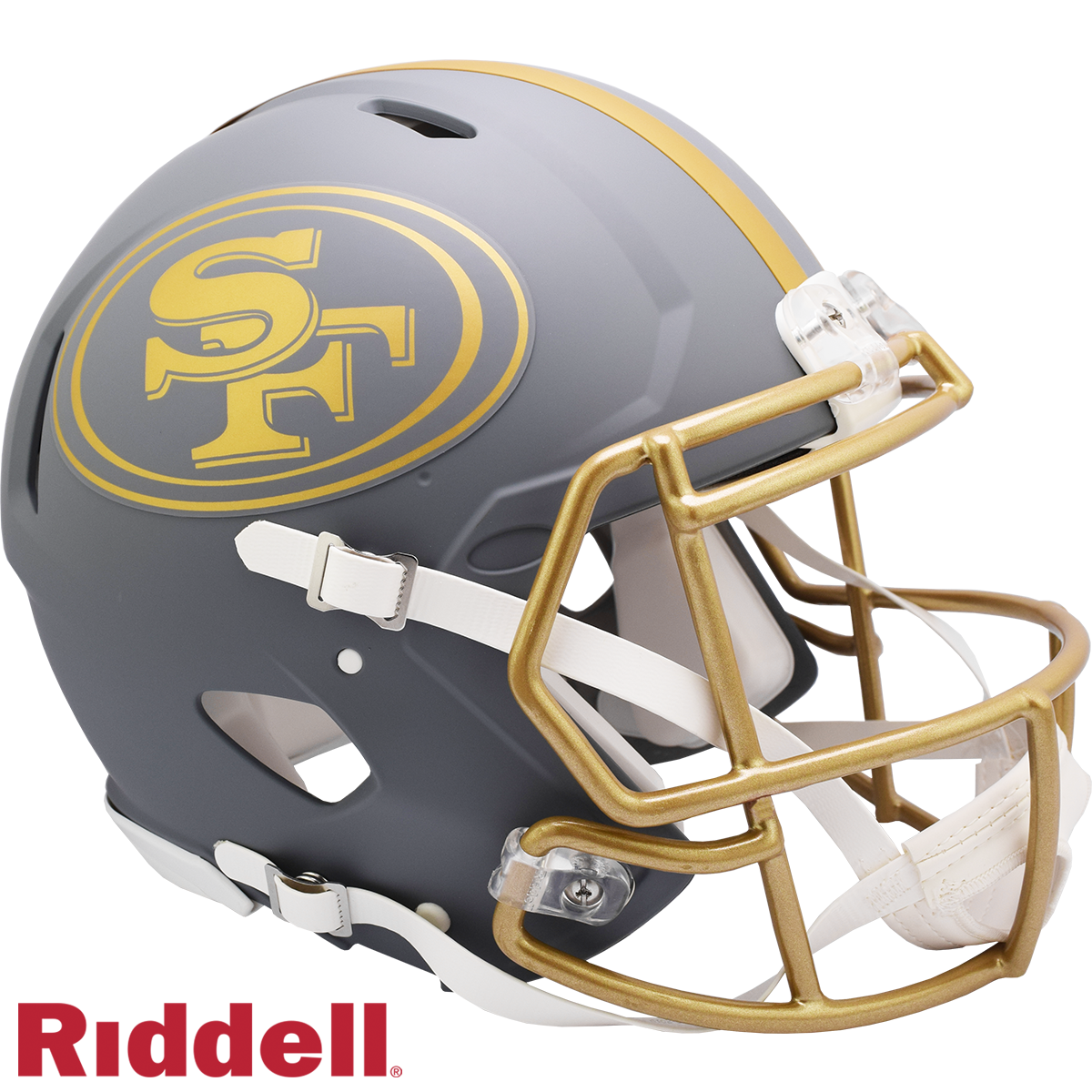 San Francisco 49ers Helmet Riddell Authentic Full Size Speed Style Slate Alternate