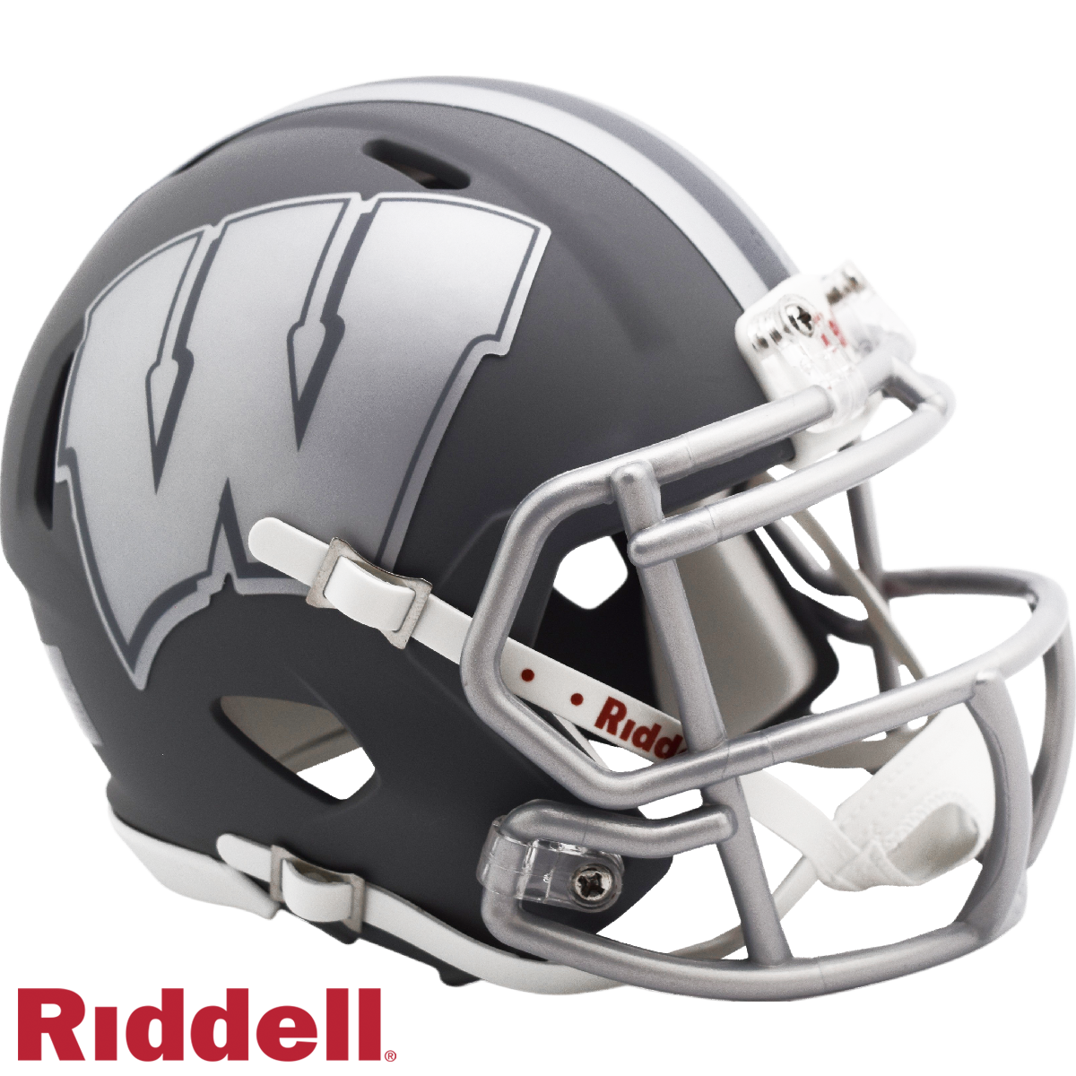 Wisconsin Badgers Helmet Riddell Replica Mini Speed Style Slate Alternate