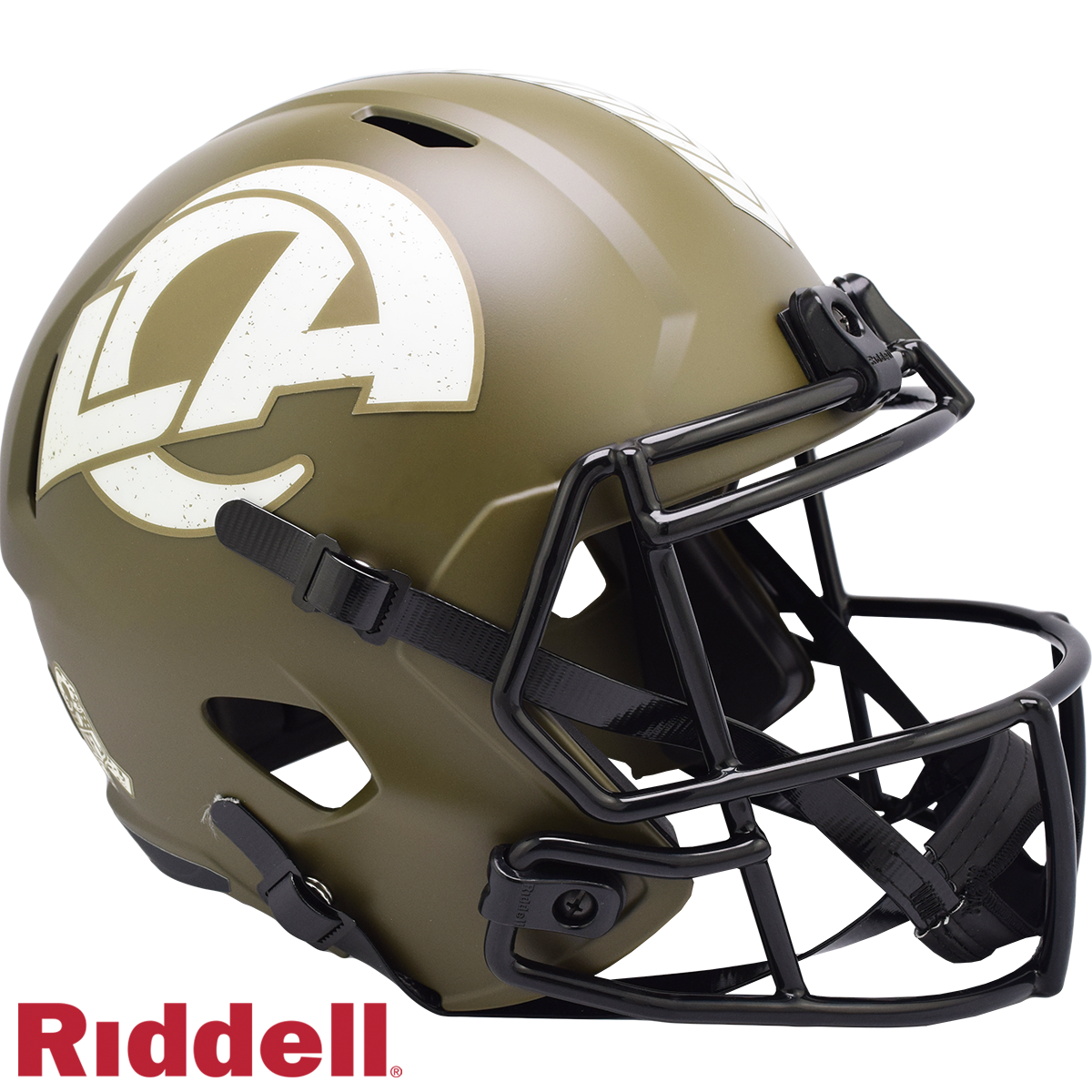Los Angeles Rams Helmet Riddell Replica Full Size Speed Style Salute To Service 2022