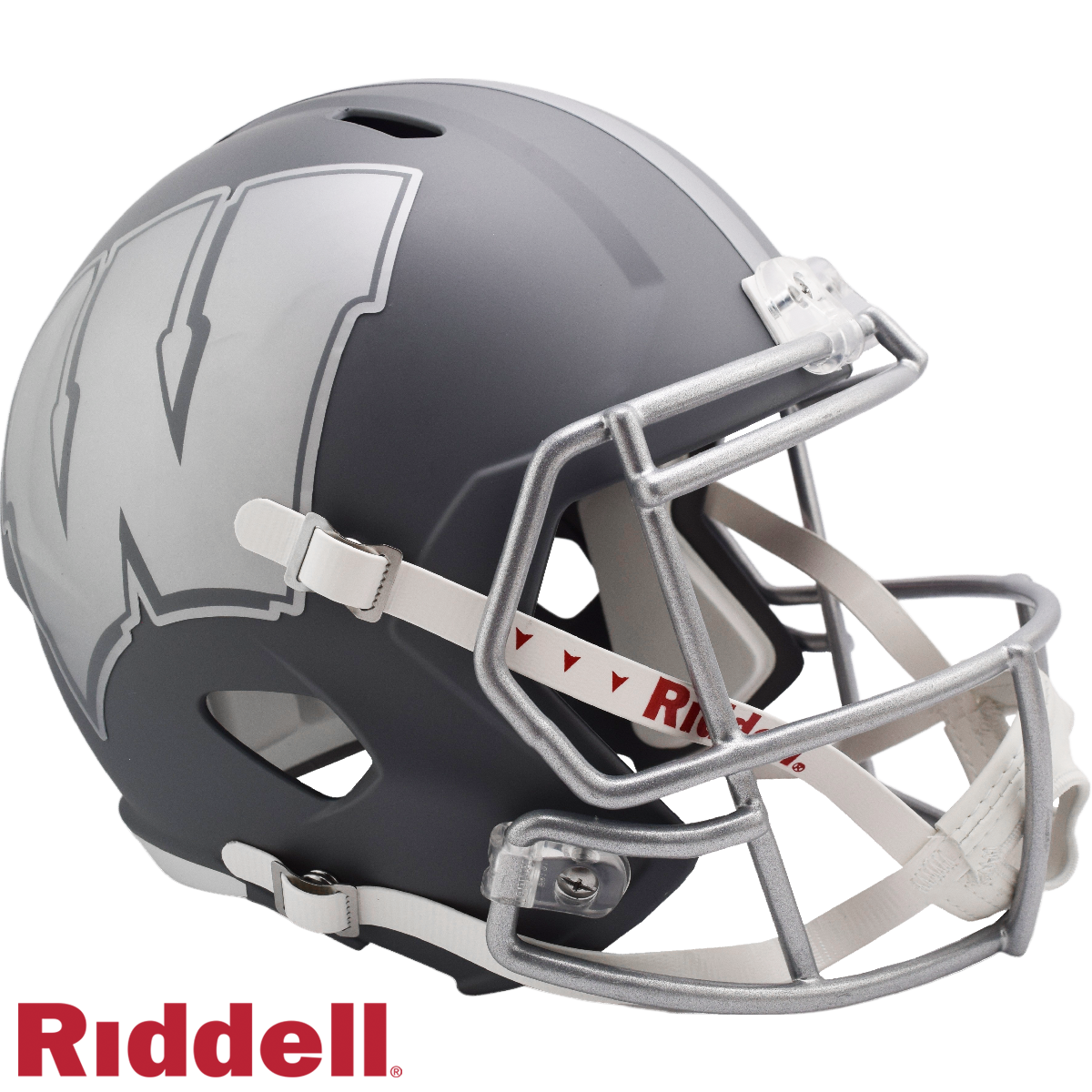 Wisconsin Badgers Helmet Riddell Replica Full Size Speed Style Slate Alternate