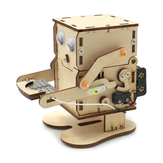Robot Eating Coin Wood DIY Model Teaching Learning Stem Project Wooden Assemble Kit for Kid Science Experiment Education Toy - ToylandEU
