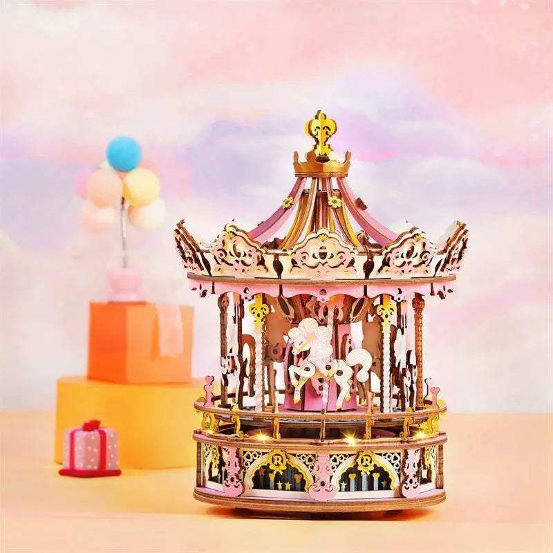 Robotime 3D Wooden Puzzle Carousel Gift for Kids and Adults - ToylandEU™