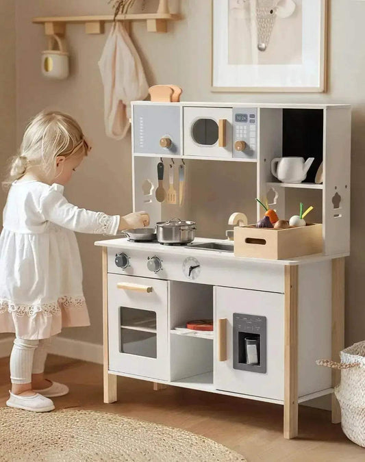 Robotime Play Kitchen Wooden Kids Playset with Food Set - ToylandEU™
