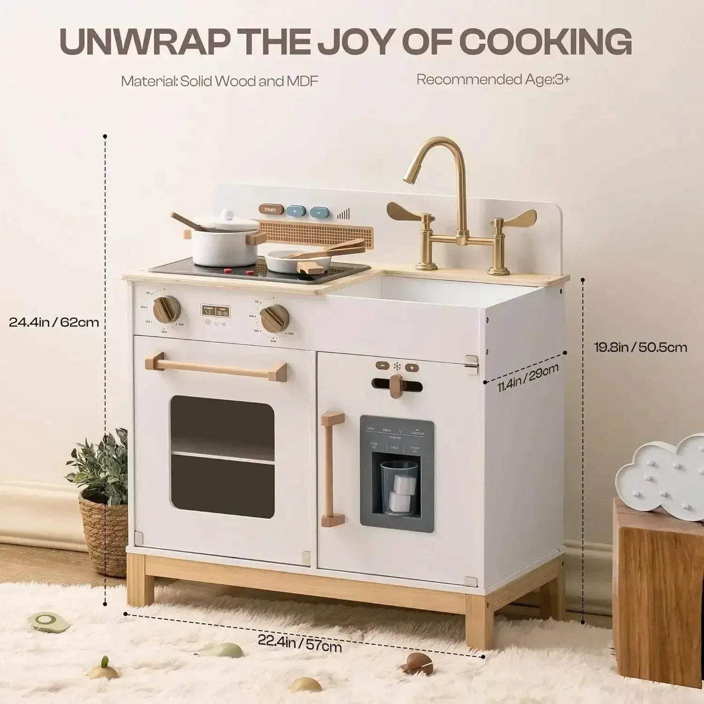 Robotime Play Kitchen for Toddlers with Real Lights Sounds 3D Puzzle - ToylandEU