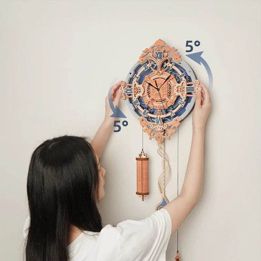 Robotime ROKR 3D Wooden Puzzle Time Art Romantic Notes Wall Clock Model Toys for Kids LC701 3D Puzzle - ToylandEU