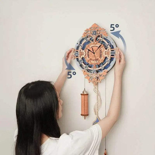 Robotime ROKR 3D Wooden Puzzle Time Art Romantic Notes Wall Clock Model Toys for Kids LC701 3D Puzzle - ToylandEU