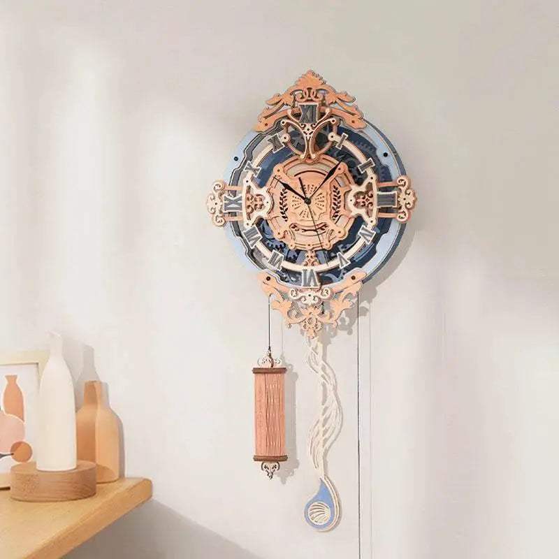 Robotime ROKR 3D Wooden Puzzle Time Art Romantic Notes Wall Clock Model Toys for Kids LC701 3D Puzzle - ToylandEU