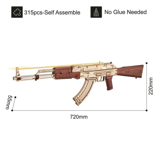 Robotime Rokr Automatic Rifle AK-47 Gun Blocks Model Kit 3D Puzzle - ToylandEU