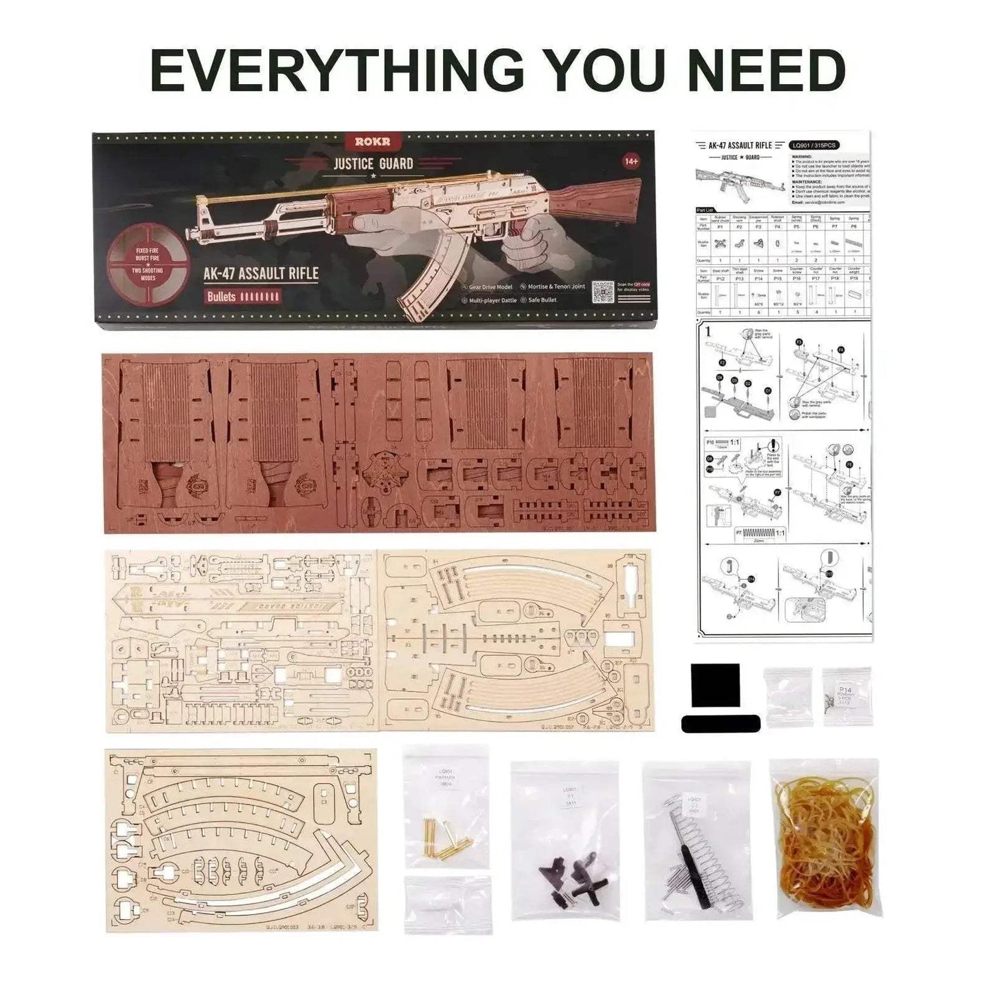 Robotime Rokr AK-47 Gun Blocks Model Kit for Kids Gift - ToylandEU™