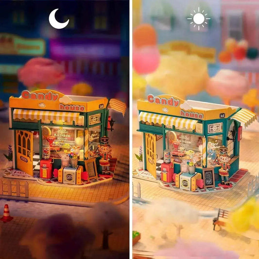 Robotime Rolife DIY Diorama Mini Dollhouse Rainbow Candy House 3D Puzzle - ToylandEU