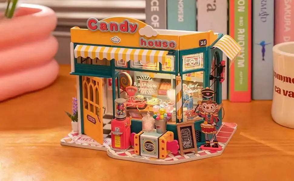 Robotime Rolife DIY Mini Dollhouse Rainbow Candy House Kit - ToylandEU™