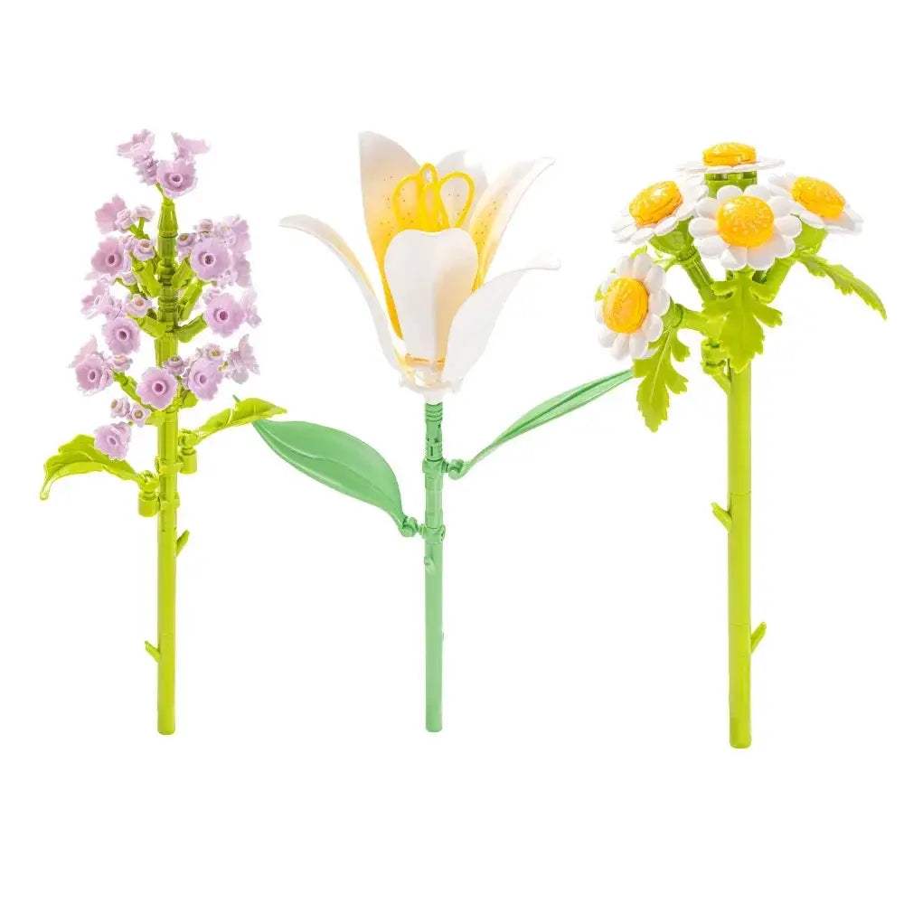 Building Blocks Ideas MOC Romantic Bouquet Tulips Rose Flower Bricks Home House Decoration Toys DIY Creative Gift for Friend - ToylandEU