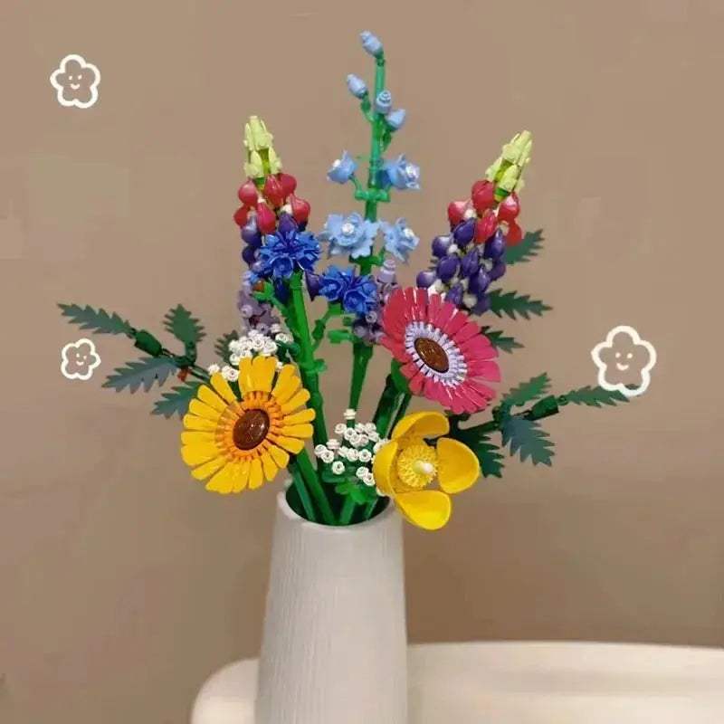 Romantic Wildflower Building Blocks Bouquet 939 Piece Set - ToylandEU