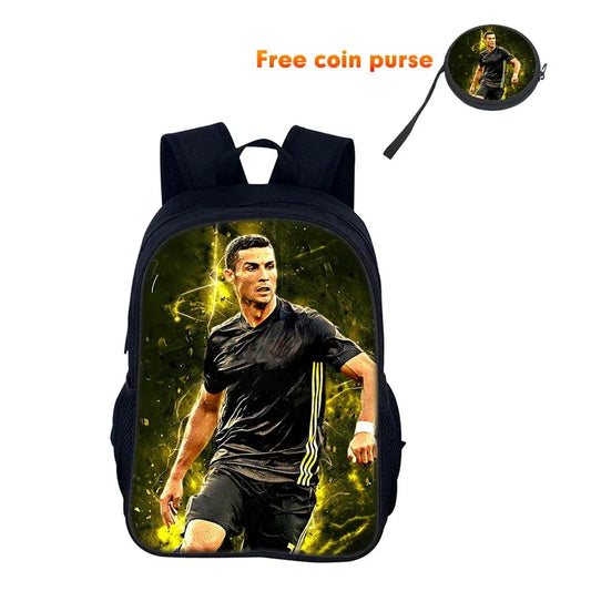 Ronaldo School Backpack with Football Star Design for Boys and Girls - ToylandEU