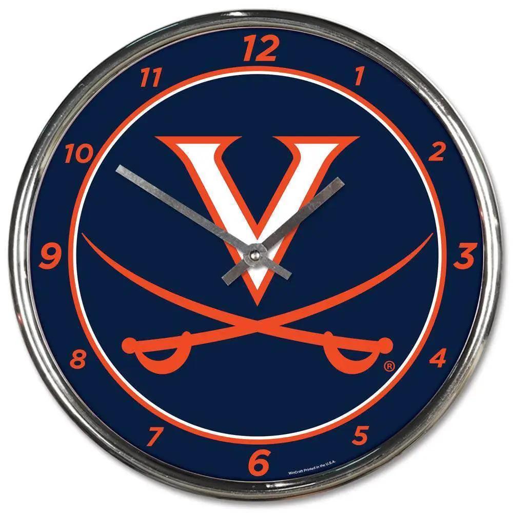 Virginia Cavaliers Round Chrome Wall Clock Metal Hands - ToylandEU™