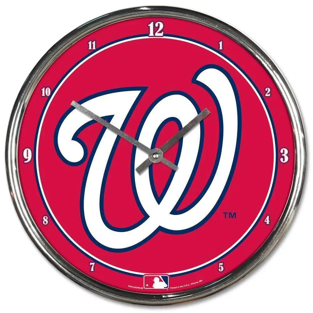 Washington Nationals 12 Inch Chrome Round Wall Clock - ToylandEU™