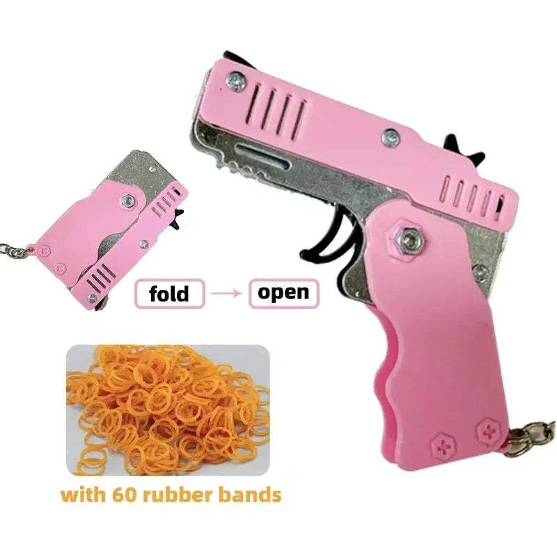 Rubber Band Gun Keychain Durable Toy For Kids Outdoors - ToylandEU™