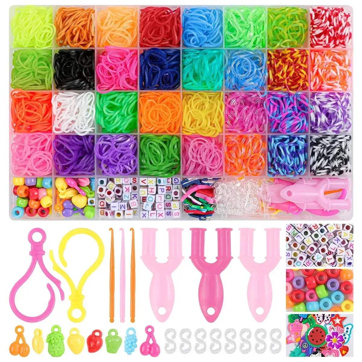 Rubber Band Loom Bracelet Kit Including 12 24 40 Bands - ToylandEU