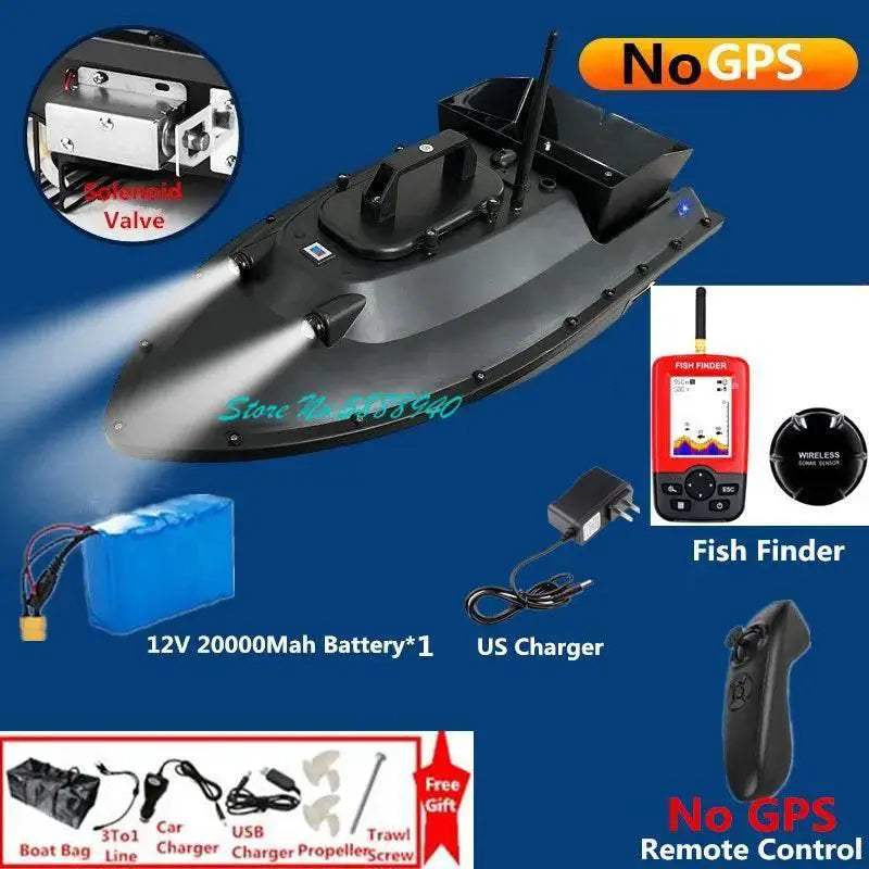 RC Upgraded 600M GPS Remote Control Fishing Bait Boat with Auto Return & Solenoid Valve - 55CM, 2.5KG - ToylandEU