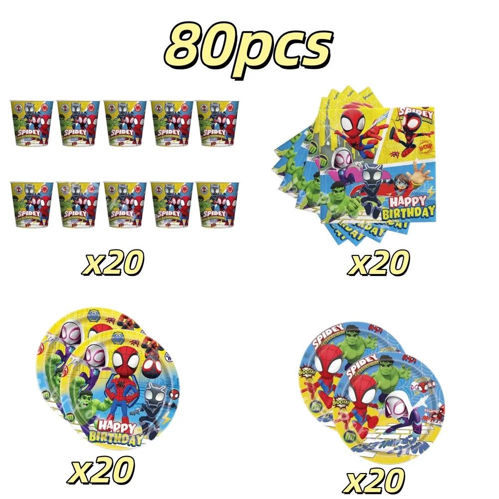 Spidey Tableware Kit | Latex Balloons | Birthday Backdrop