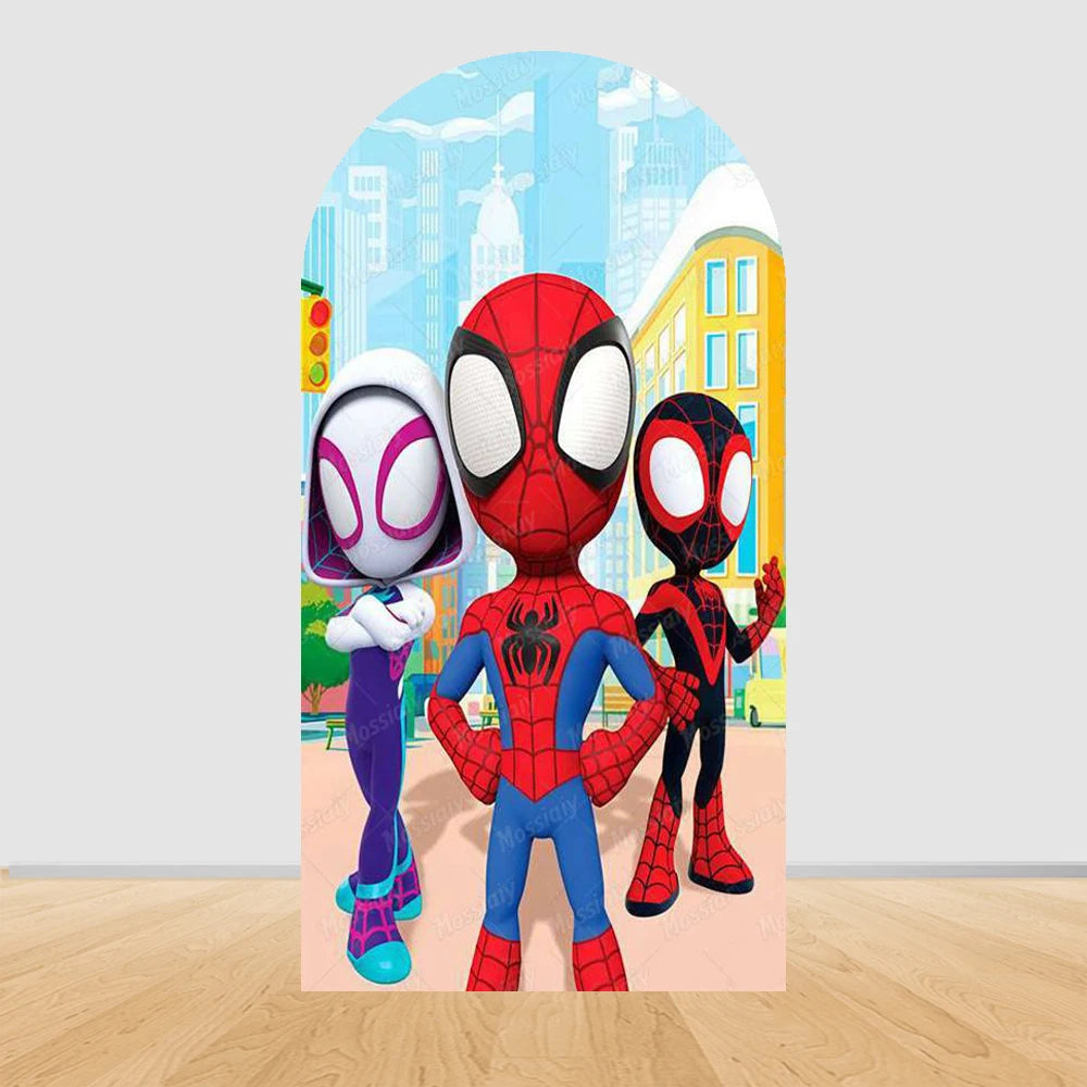 Arch Backdrop | Spider-Man Theme | Polyester | Customized