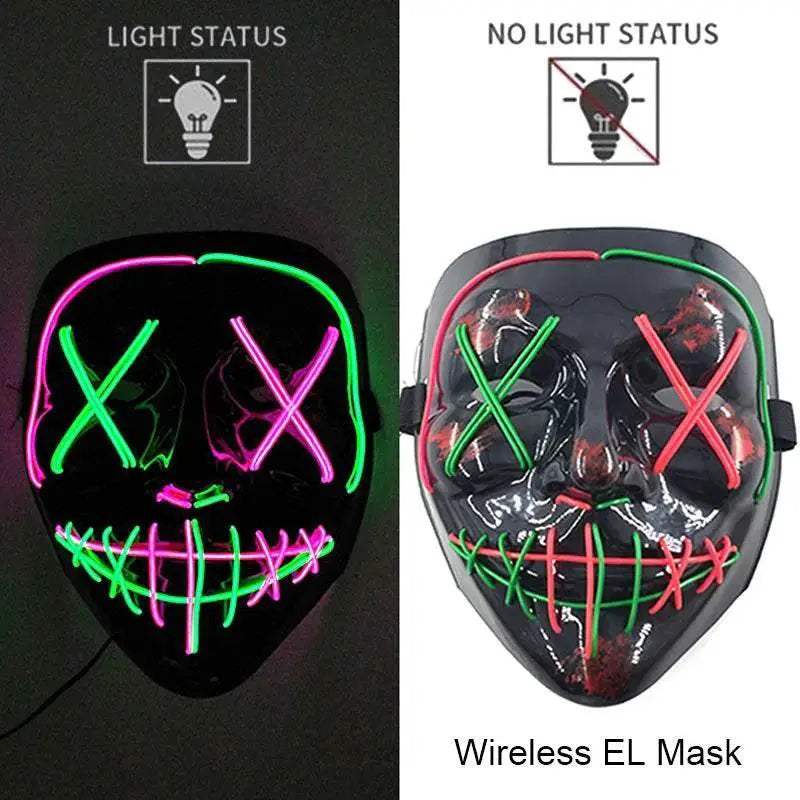 Premium LED Mask Purge Neon Glow For Halloween Cosplay - ToylandEU
