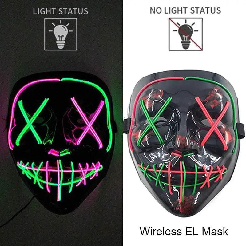 Premium LED Mask Purge Neon Glow For Halloween Cosplay - ToylandEU