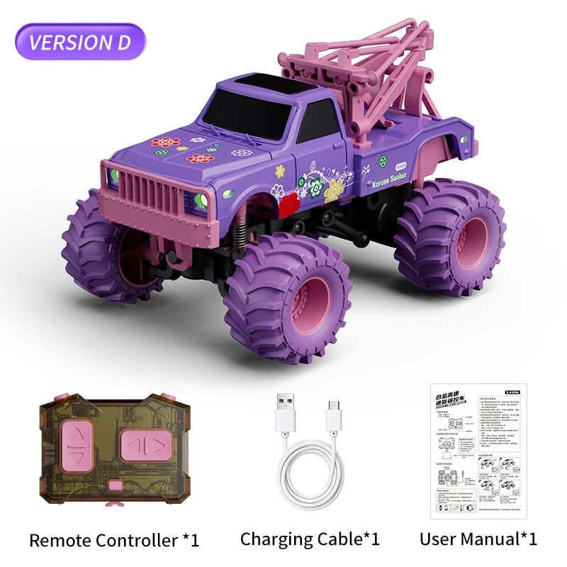 Mini Alloy Rc Truck | 2.4GHz Four Wheel Drive | 30Min Runtime | 1:64 Kids Toy
