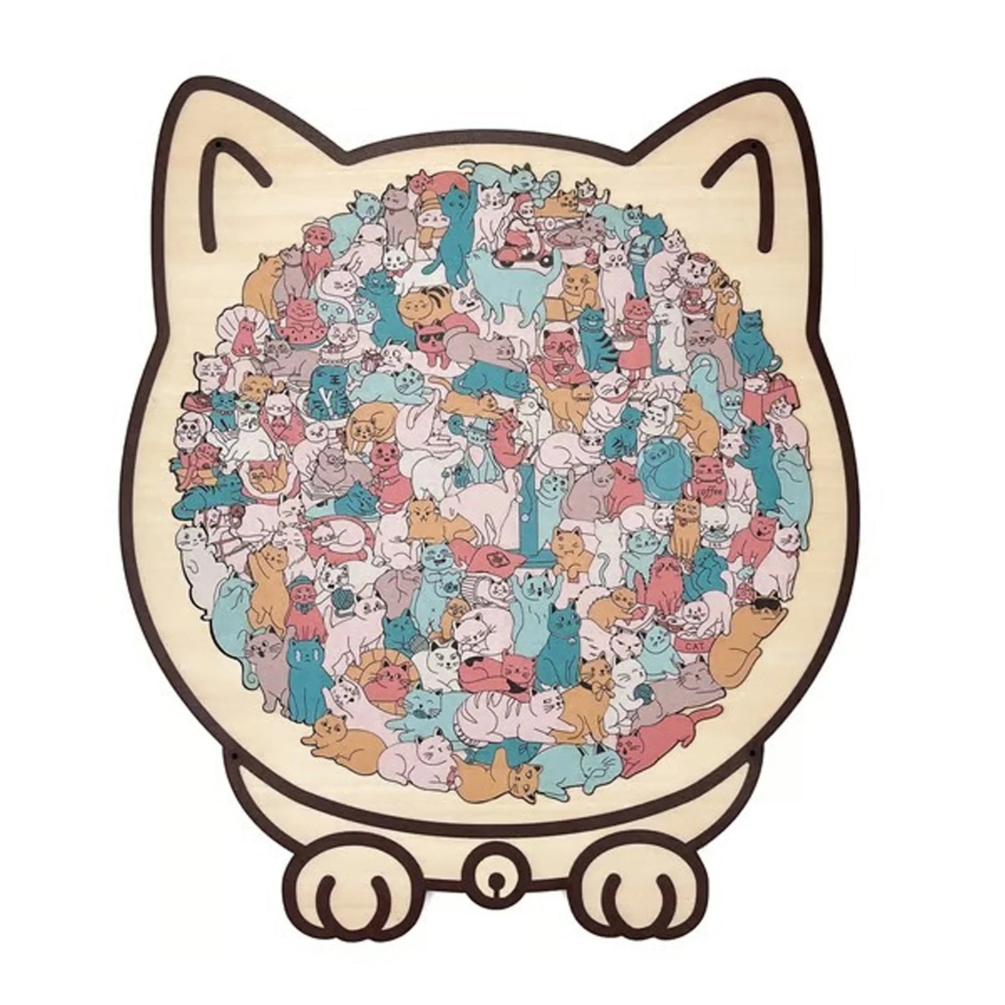 3D Wooden Cat Puzzle | 135 Pieces | Cat Shaped Design