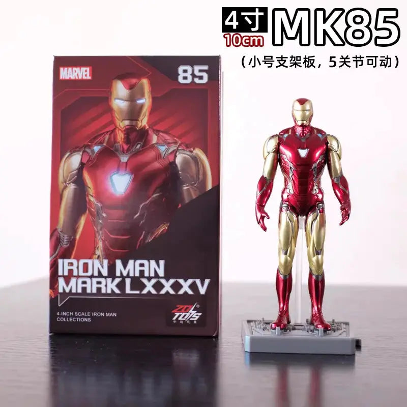 ZDTDS Original Iron Man 4 Inch MK42 MK43 MK45 MK46 MK50 MK85 Mark Action Figure Marvel Legend Avengers Tony Stark Toy Model Gift - ToylandEU