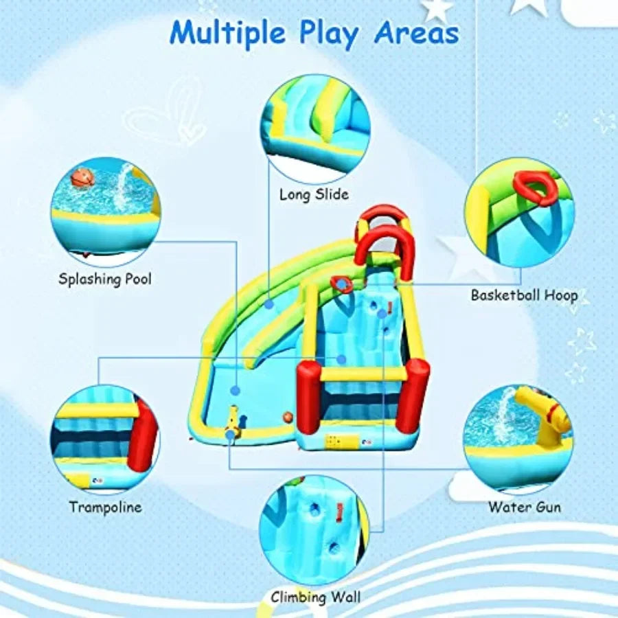 Inflatable Water Slide Bounce House With Splash Pool