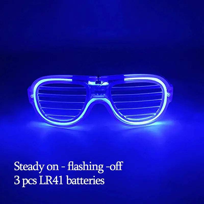 New Acrylic Luminous Glowing Cyberpunk Glasses LED Light Up Halloween Party Glasses Bar Club Props Neon Glasses Supplies - ToylandEU