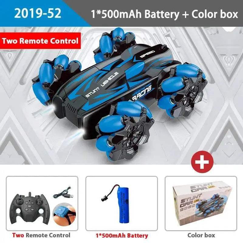 RC 4WD Remote Control Stunt Car with Gesture Control, LED Lights, and Music - 2.4G Drift Racing Toy for Kids - ToylandEU