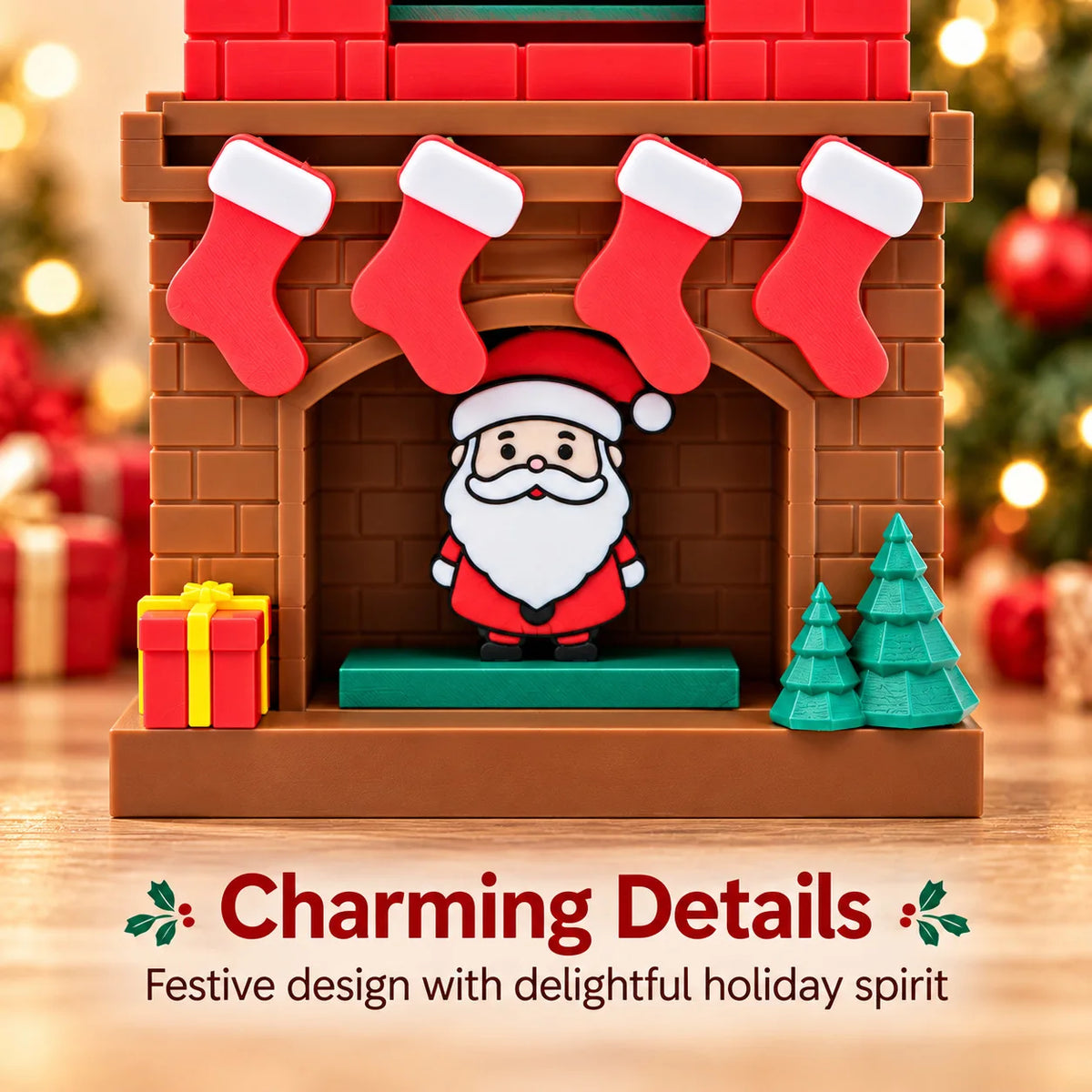 Wooden Advent Calendar | 24 Day Countdown | Santa Theme | Desktop Decor