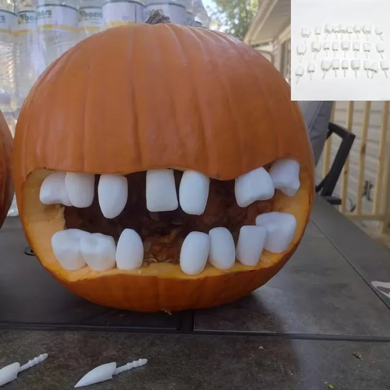 Pumpkin Fang Insert | 3D Printed Plastic | Halloween Teeth | DIY Carving Set