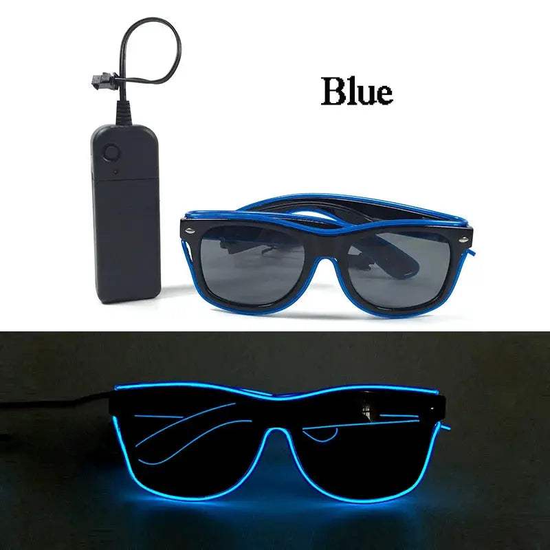 Led Luminous Glasses Bar Masquerade Concert Rave Goggles Rainbow Space Robot Futuristic Led DJ LIGHT Glasses Star Y2k Glasses - ToylandEU