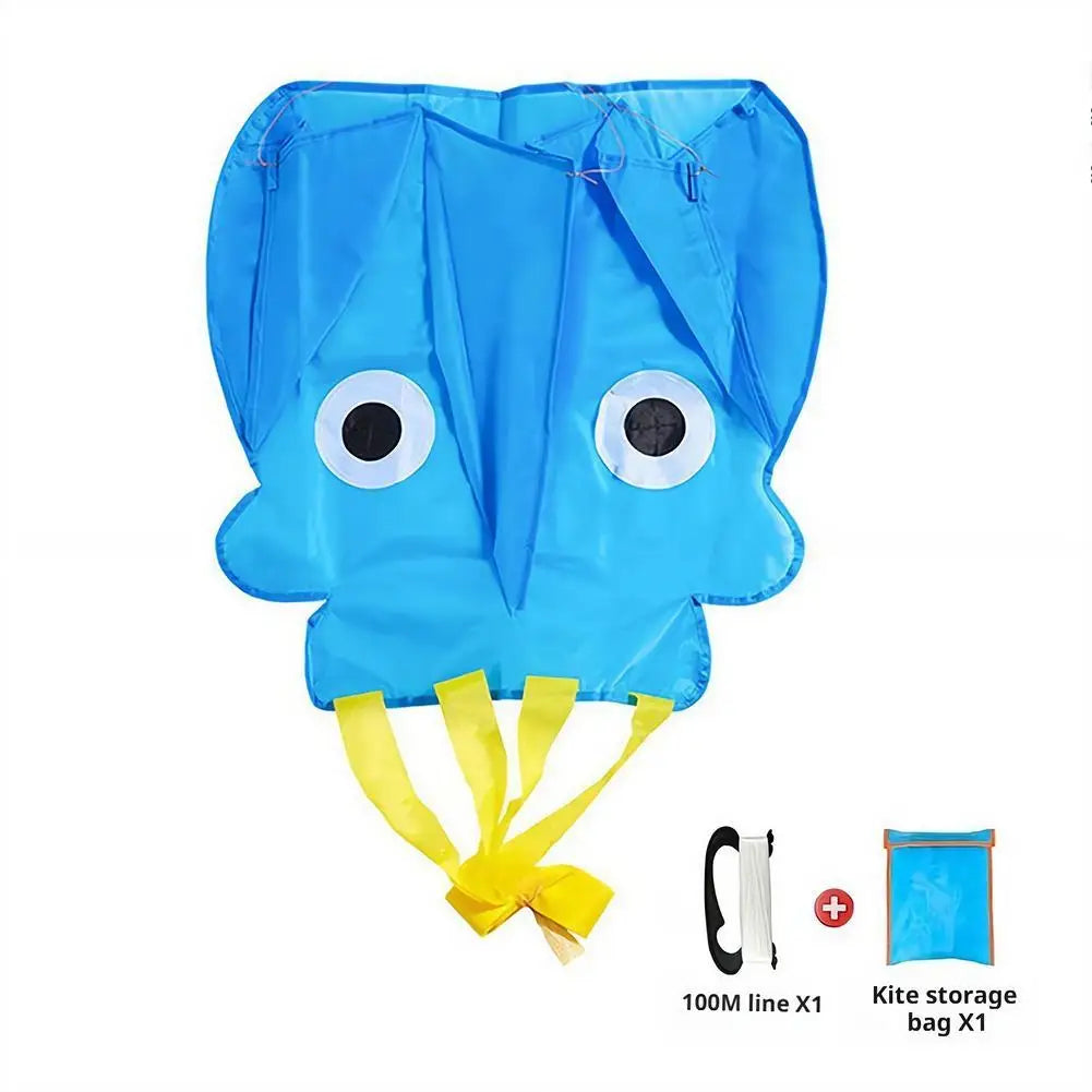 Kite | Octopus Shape | 100 Inch Nylon Skeletonless | With Handle and Line