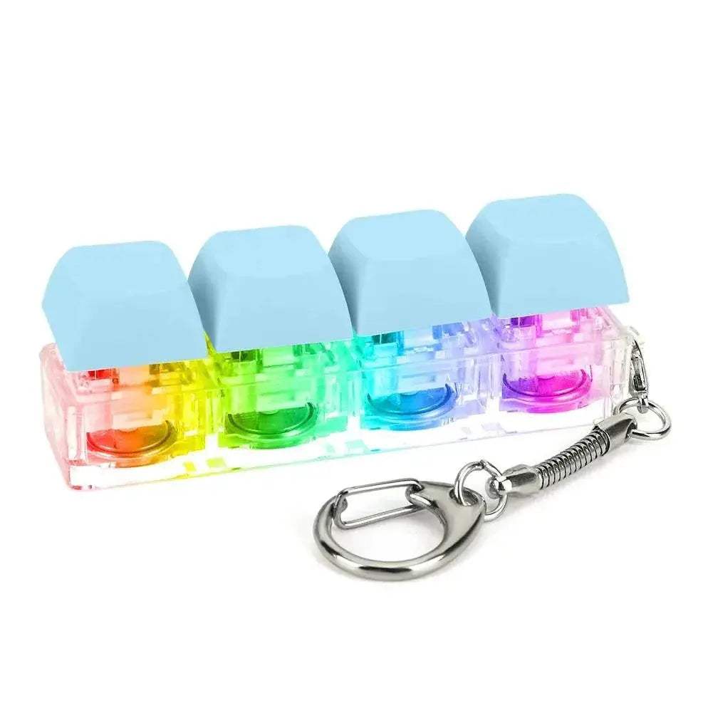 Finger Keyboard Fidget Toys 4 Keys Keyboard Clicker Toy Decompress Fingertip Keychain Finger Calming Keychain Stress Relief Toy - ToylandEU