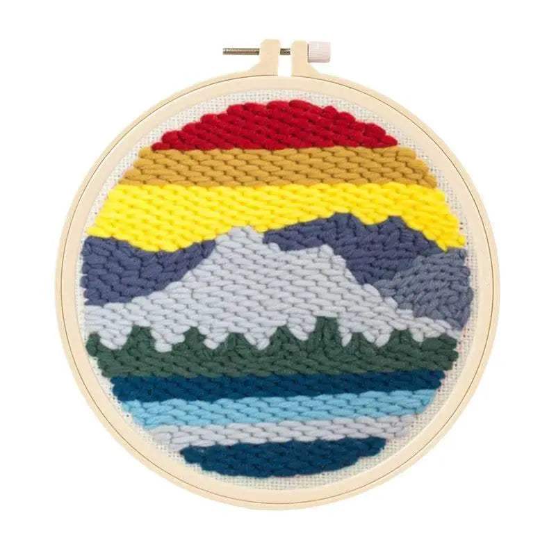 Beginner's Punch Needle Embroidery Kit with Threader, Fabric Hoop, Yarn, and Pen for Adults and Kids - ToylandEU