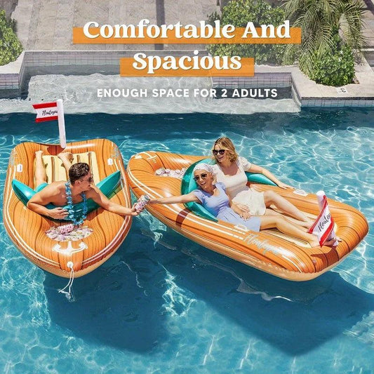 Giant Pool Float | Built-In Cooler | Two-Person Capacity