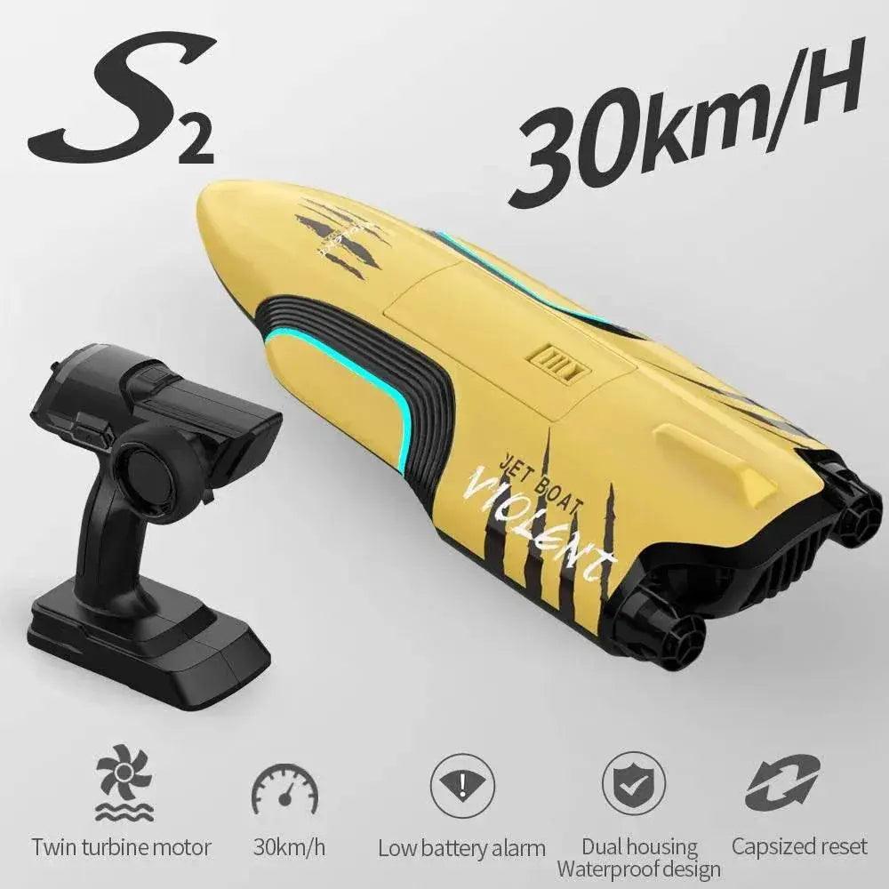 RC High-Speed Remote Control Water Toy Ship with Double Vortex Spray – S2 Clipper for Kids - ToylandEU