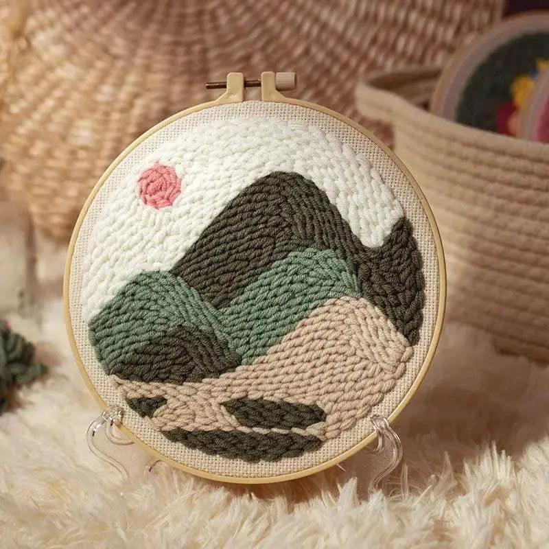 Whimsical Cartoon Punch Needle Embroidery Kit for Creative Home Decor - ToylandEU