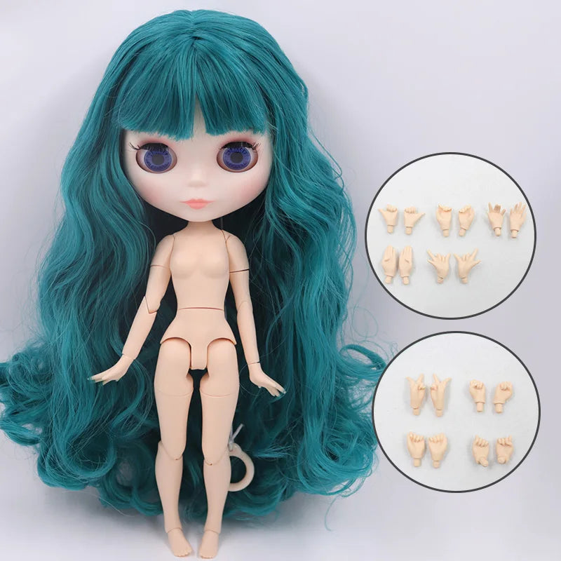 1/6 Scale Blyth Doll | Carved Lips Face | 30cm Joint Body | White Skin