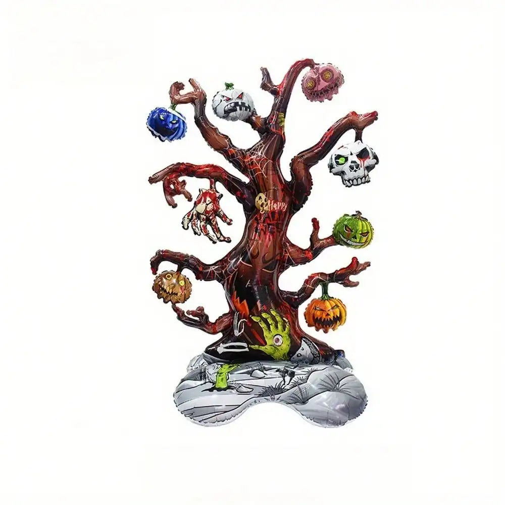 Standing Foil Balloon | Haunted Tree Shape | 3D Halloween Decor | Party Use