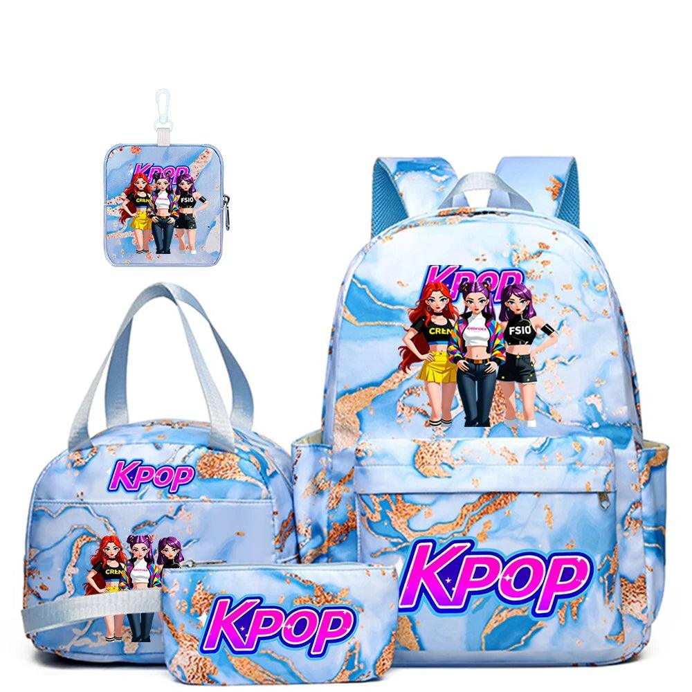 KPOP Backpack Set | KPOP Girl Group Pattern | Polyester Material | 4 Pack