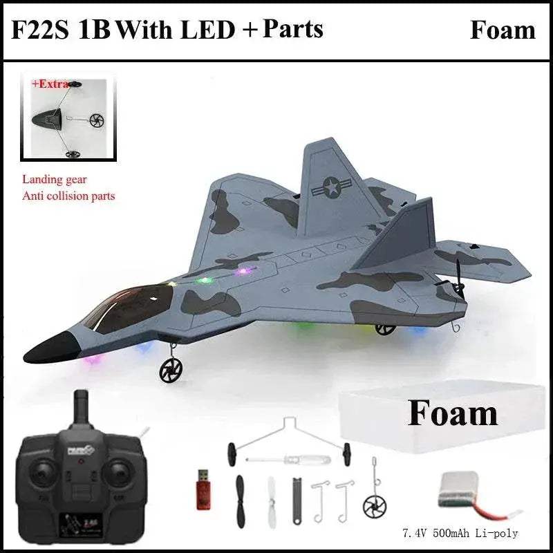 2024 New F22S 2.4G 4CH 3D6G RC Airplane Raptor F22 Warplane - ToylandEU