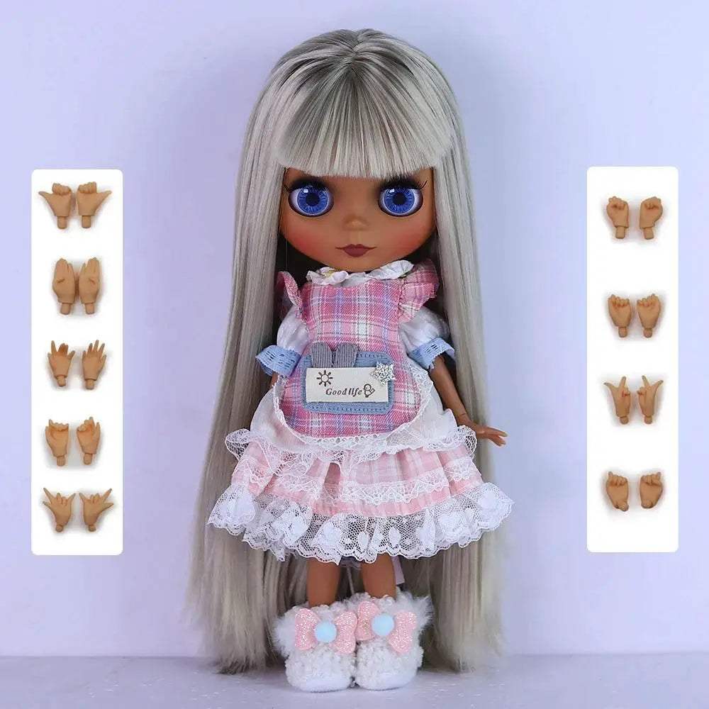 ICY DBS Blyth 1/6 Doll 30cm Black Skin Matte Face Cute Set BJD Full SD - ToylandEU